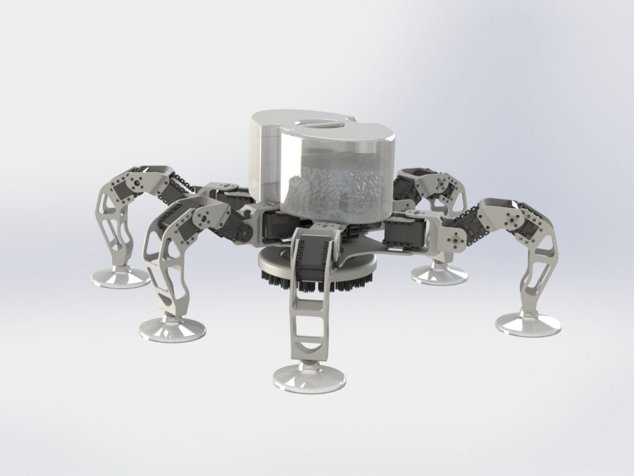 Prototype of the car-cleaning spider robot