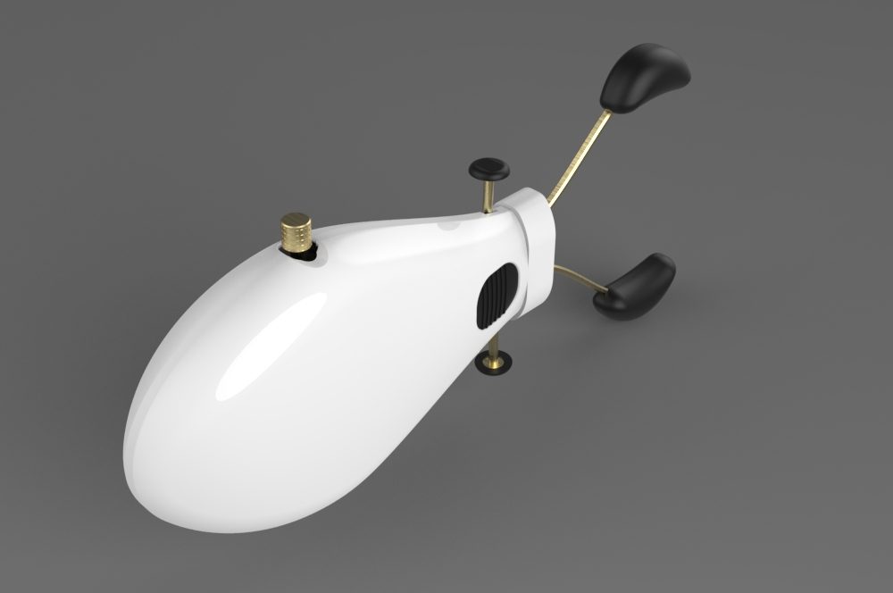 Facial muscle training device — product rendering with grip arms and ergonomic body